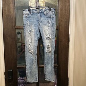 American Eagle Outfitters Ripped Blue Skinny Jeans